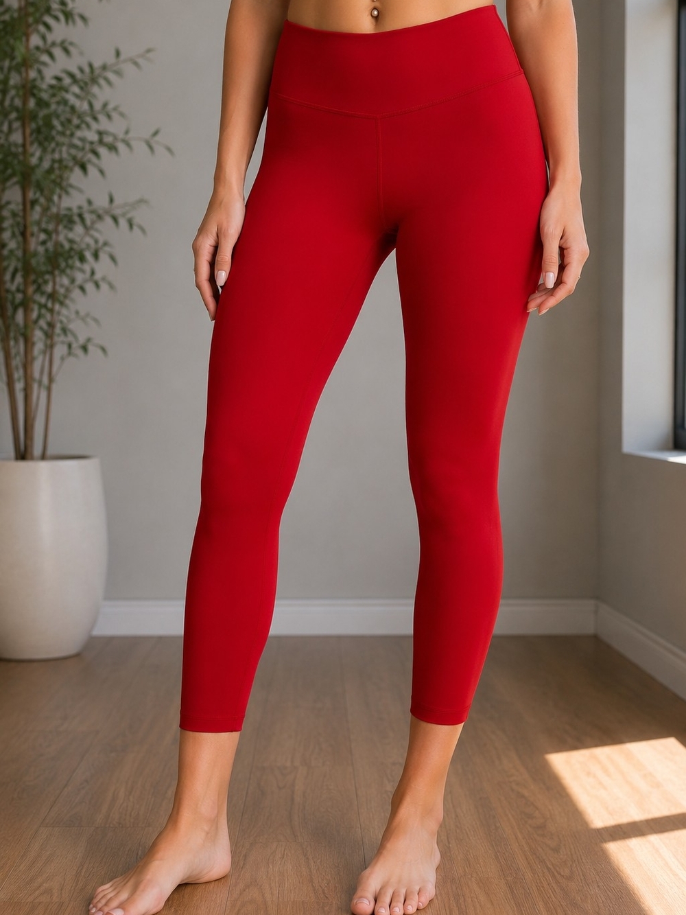 Fabletics PureLuxe High Waisted 7/8 Mesh Panel Leggings Red Size S
